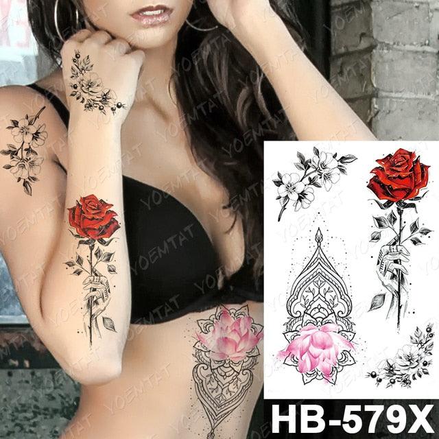 Different Stylish Waterproof Temporary Tattoo Sticker Heart Knife Angel Makeup Tattoos For Women Men