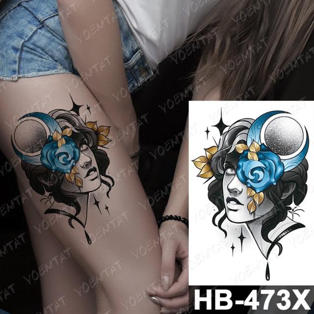 Different Stylish Waterproof Temporary Tattoo Sticker Heart Knife Angel Makeup Tattoos For Women Men