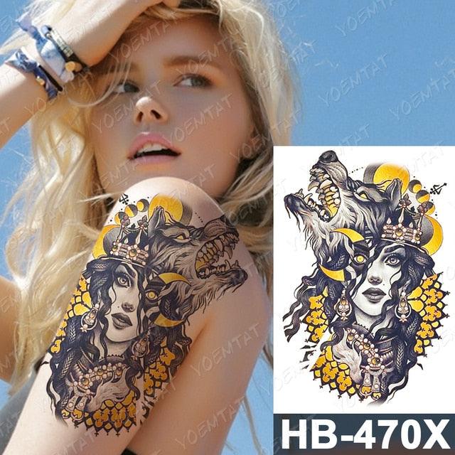 Different Stylish Waterproof Temporary Tattoo Sticker Heart Knife Angel Makeup Tattoos For Women Men