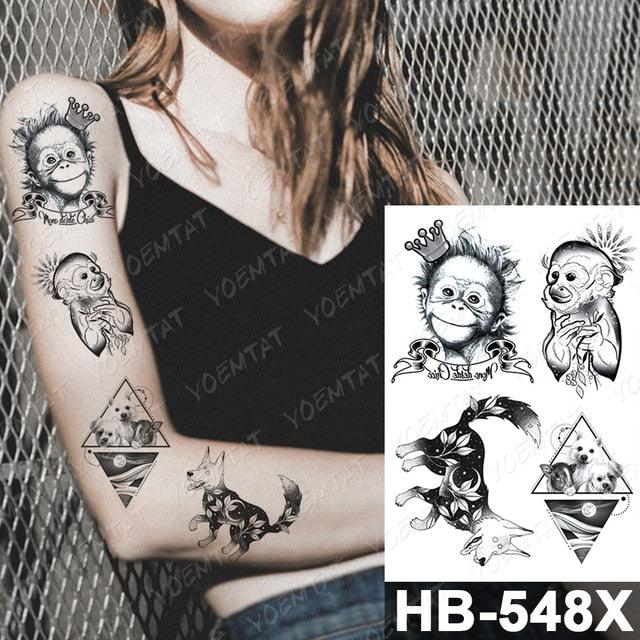 Different Stylish Waterproof Temporary Tattoo Sticker Heart Knife Angel Makeup Tattoos For Women Men