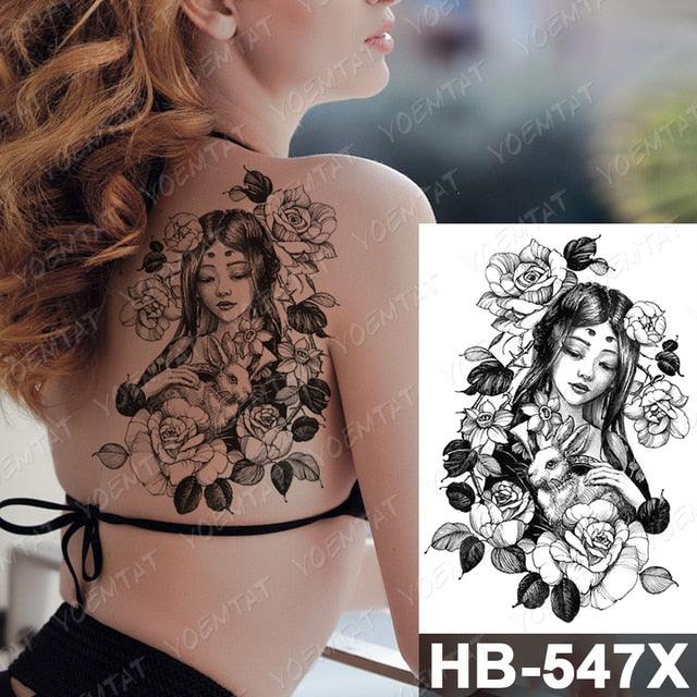 Different Stylish Waterproof Temporary Tattoo Sticker Heart Knife Angel Makeup Tattoos For Women Men