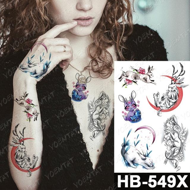 Different Stylish Waterproof Temporary Tattoo Sticker Heart Knife Angel Makeup Tattoos For Women Men