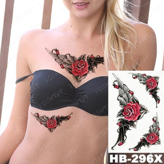 Different Stylish Waterproof Temporary Tattoo Sticker Heart Knife Angel Makeup Tattoos For Women Men