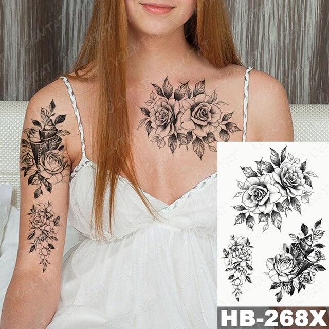Different Stylish Waterproof Temporary Tattoo Sticker Heart Knife Angel Makeup Tattoos For Women Men