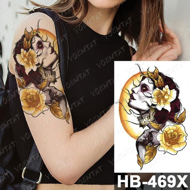 Different Stylish Waterproof Temporary Tattoo Sticker Heart Knife Angel Makeup Tattoos For Women Men