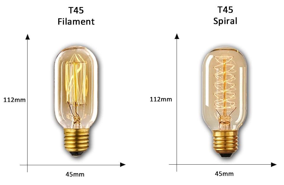 Dimmable Light Bulb Retro Vintage Edison Bulb Incandescent Ampoule Bulbs Vintage Edison Lamp Retro Light Vintage Bulbs Modern Style Square Spiral Filament Incandescent Light