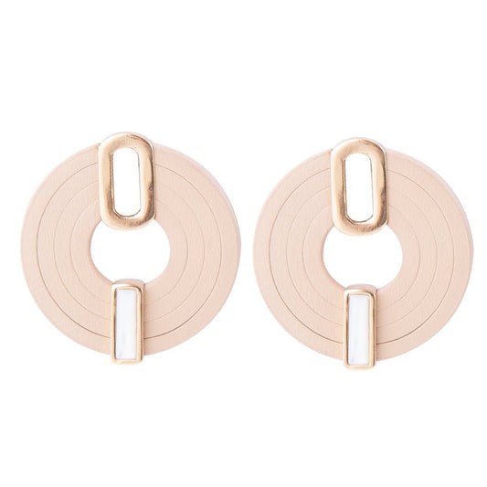 Boucles d'oreilles en cuir Discus Nacre