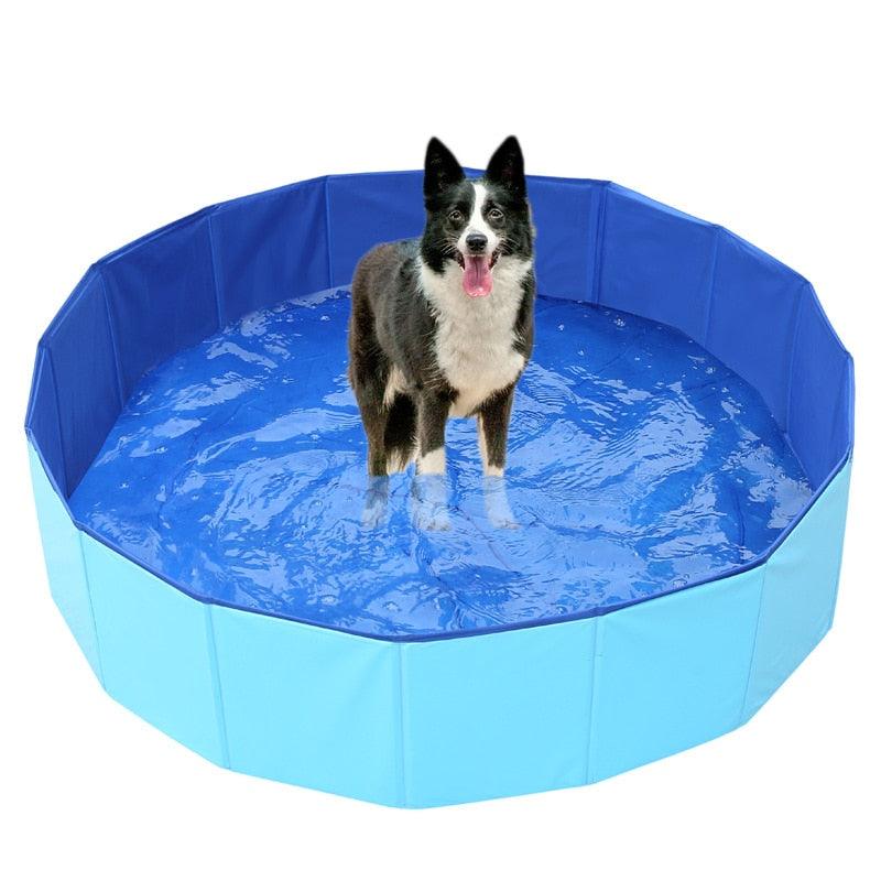 Dog Pool Foldable Dog Swimming Pool Pet Bath Swimming Tub Bathtub Pet Swimming Pool Collapsible Bathing Pool for Dogs Cats Kids Foldable Dog Pool PVC Pet Swimming Pool Dog Paddling Swimming Bathing Tub