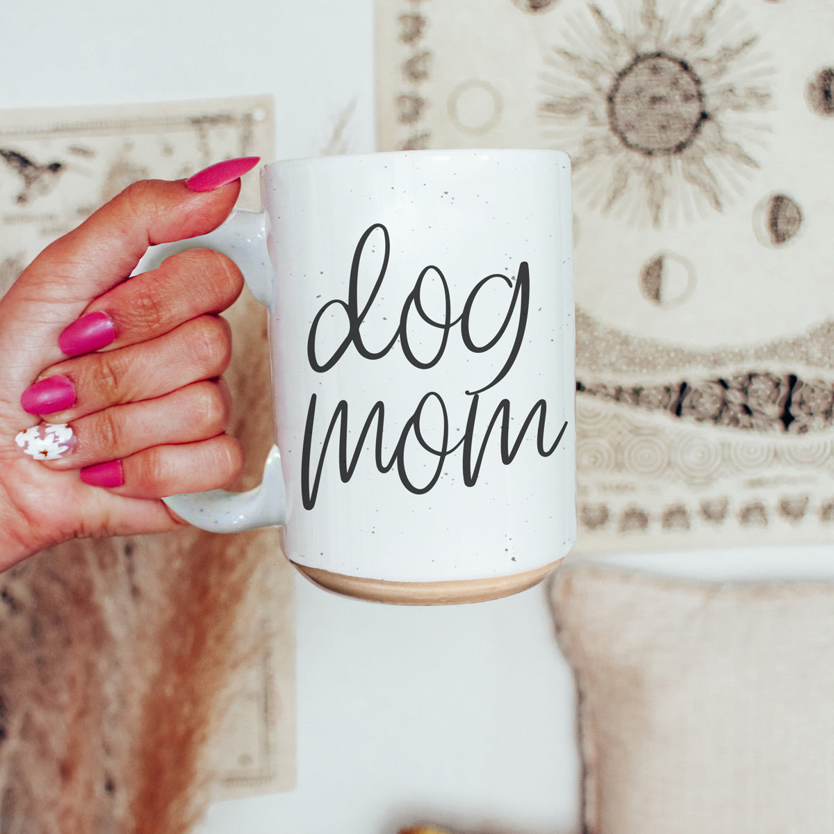 Mug en céramique 47 cl "Dog Mom" - Cadeau amusant pour les amoureux des chiens