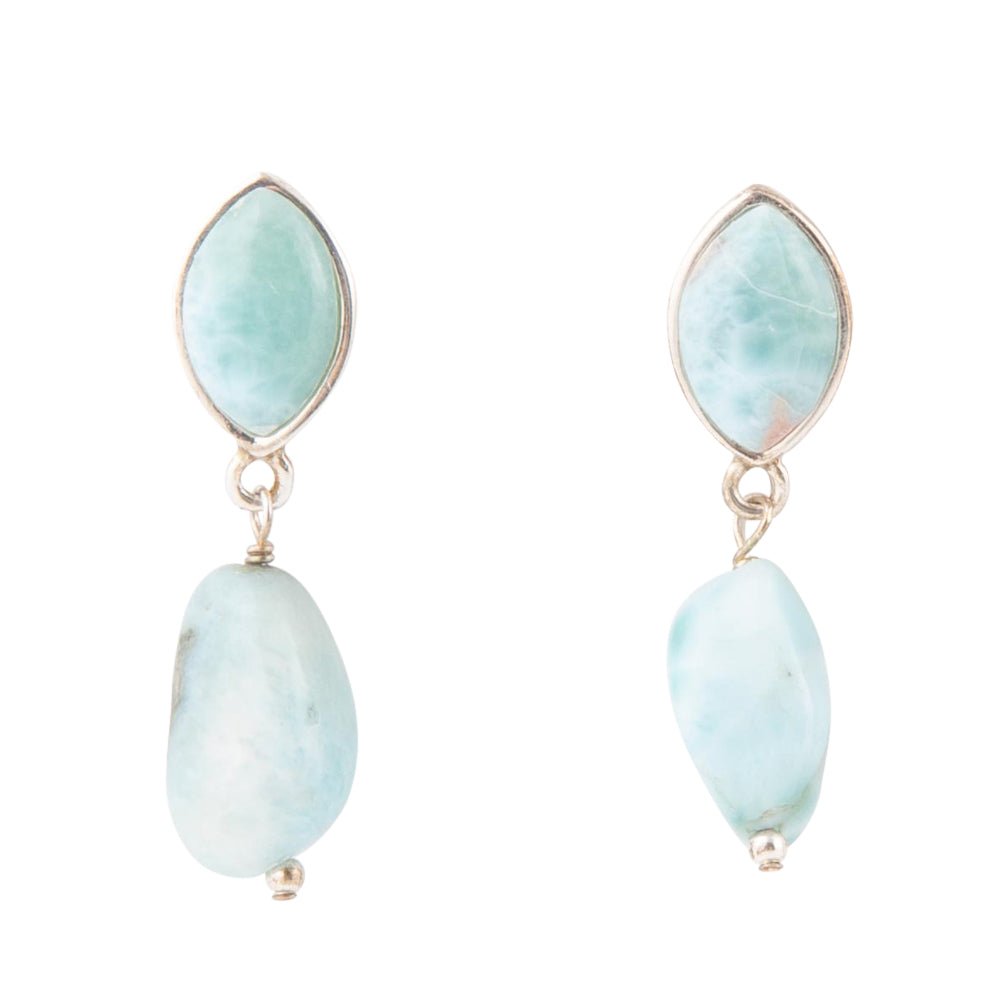 Dolce Blaue Larimar und Sterling Silber Ohrhänger