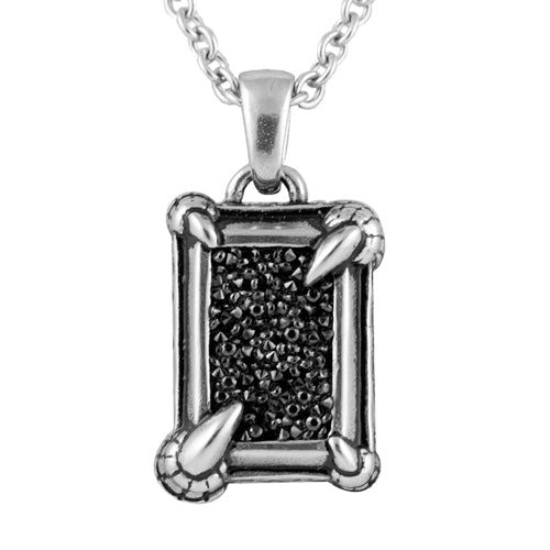 Collier pendentif Griffe de dragon avec oxyde de zirconium noir
