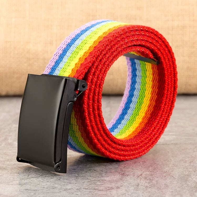 Snap-Clasp Canvas Mens Candy-Colored Belt