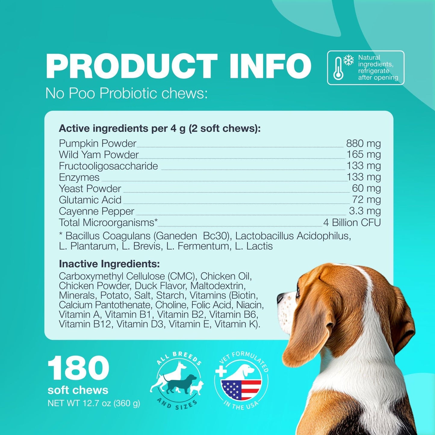 No Poo Chews for Dogs Coprophagia Deterrent Probiotics Gut Health