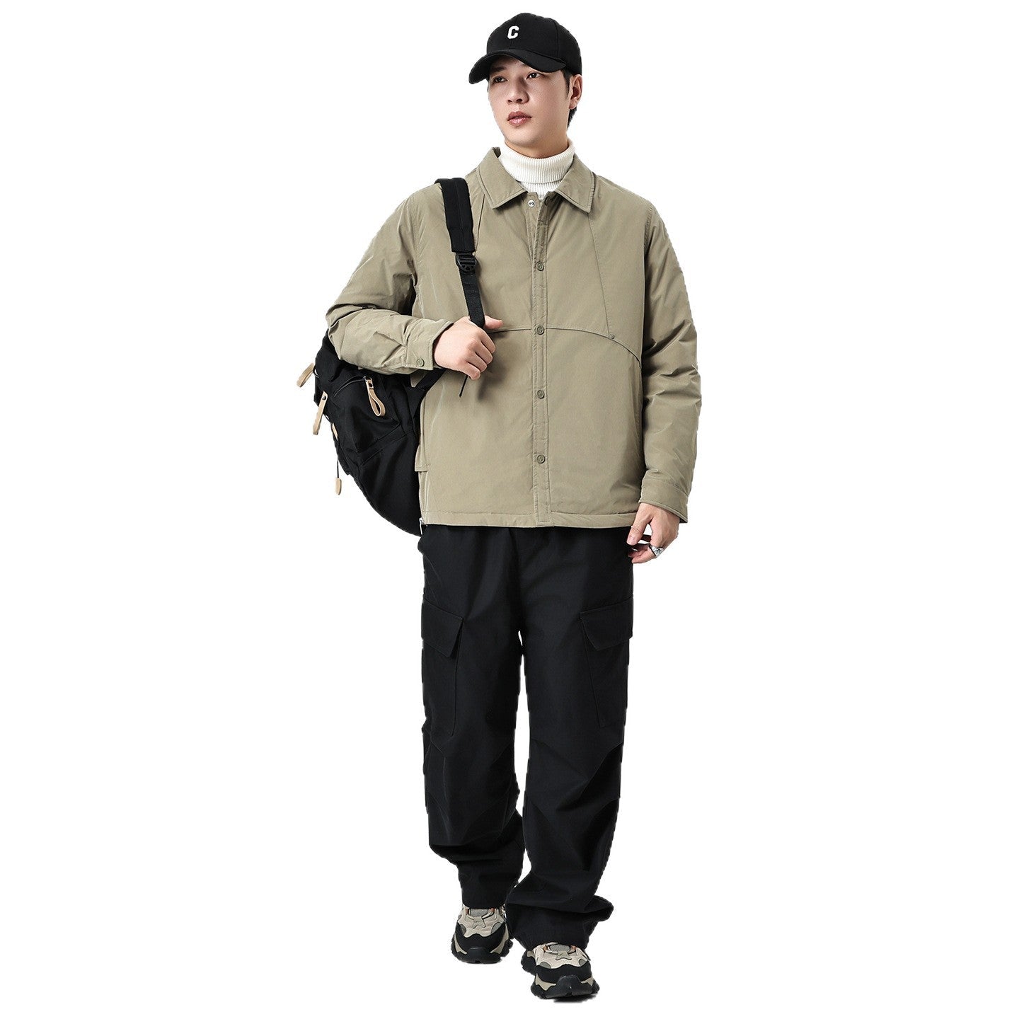 New Autumnwinter Mens Lapel Coatsimple And Warm