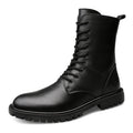 Men's Leather Winter Fleece-Lined British-Style Boots