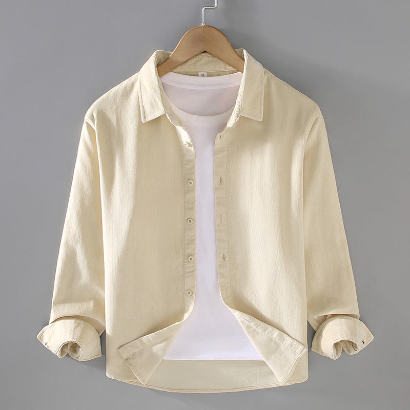 Mens Casual Workwear Layered Corduroy Shirt