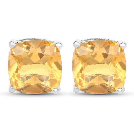 5.80 Karat Echte Citrin .925 Sterlingsilber Ohrringe