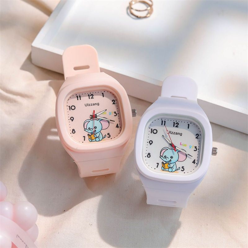 Cute Silicone Trendy Luminous Sports Student Square Good-looking Watch