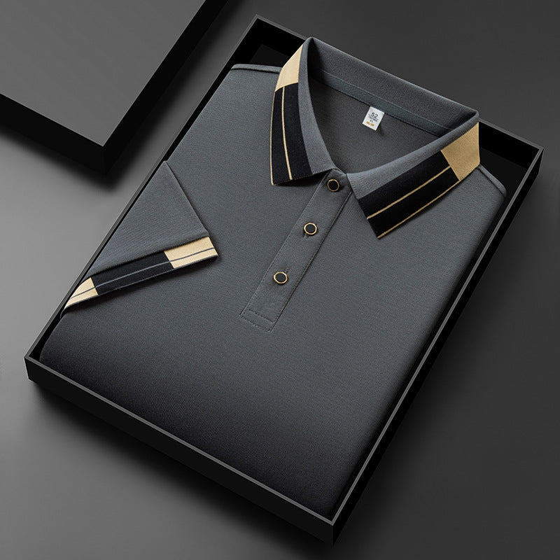 Men's Casual All-matching Summer Lapels Short Sleeve