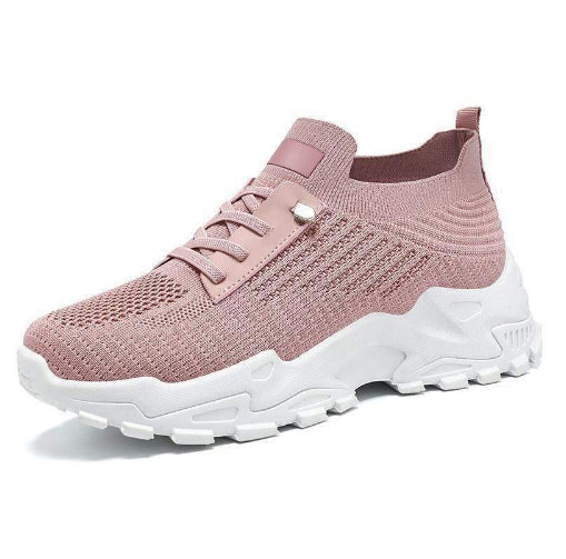 Women's Summer Flying Woven Lace Up Running Shoes