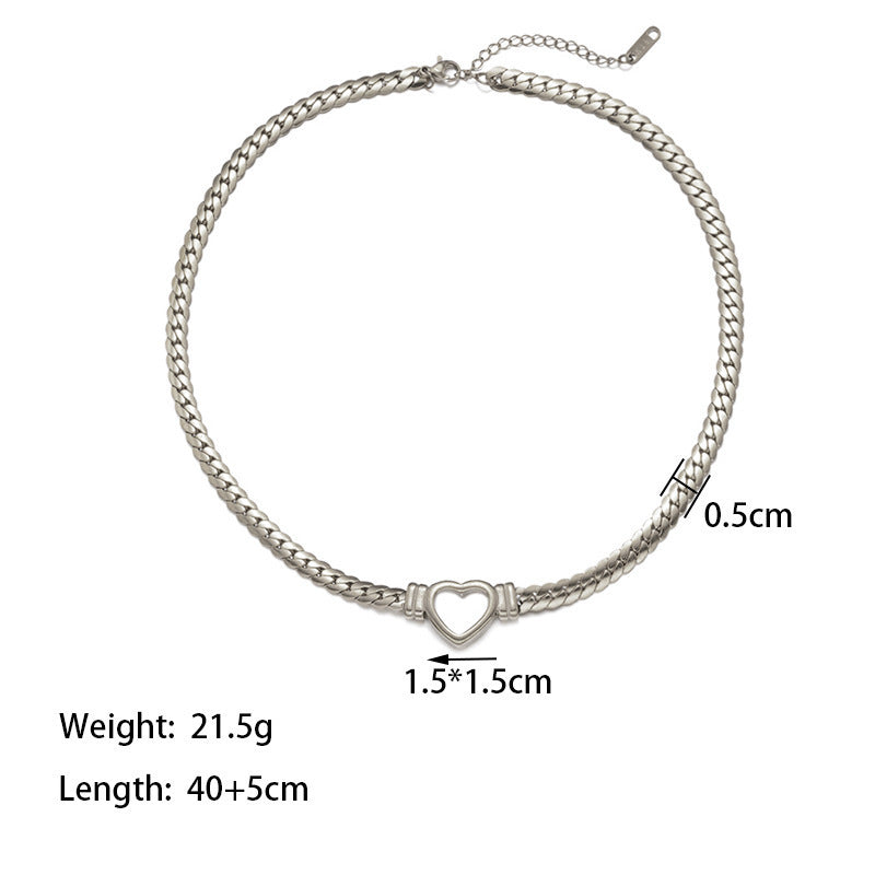 Lux Titanium Snake Bones Clavicle Necklace
