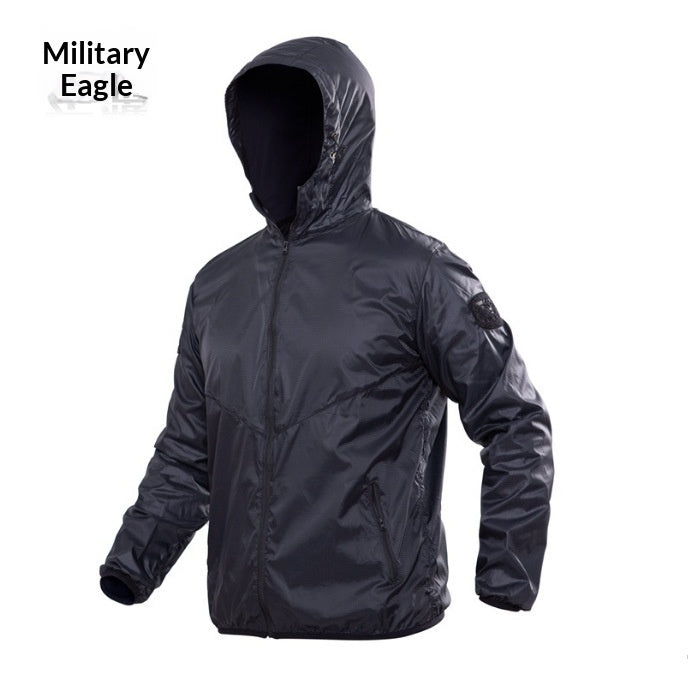 Quick-drying Camouflage Skin Suit Tactical Hooded Outdoor Windbreaker With Breathable Design