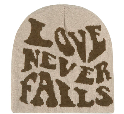 Knitted Jacquard Hat One-size Fits All Beanie Cold Weather Hat Letter Jacquard