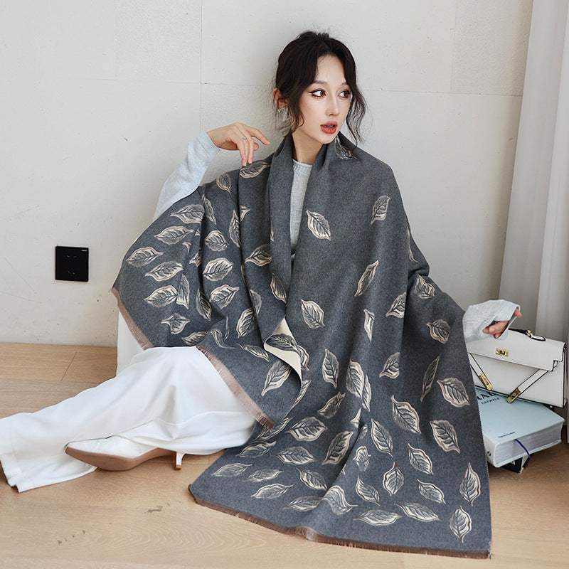 Female Versatile Fashion Thickened Warm Cashmere Scarf