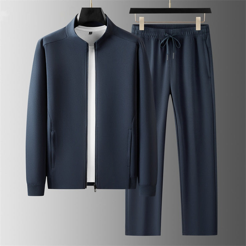 Stand Collar Sweater Cardigan Sports Suit For Men
