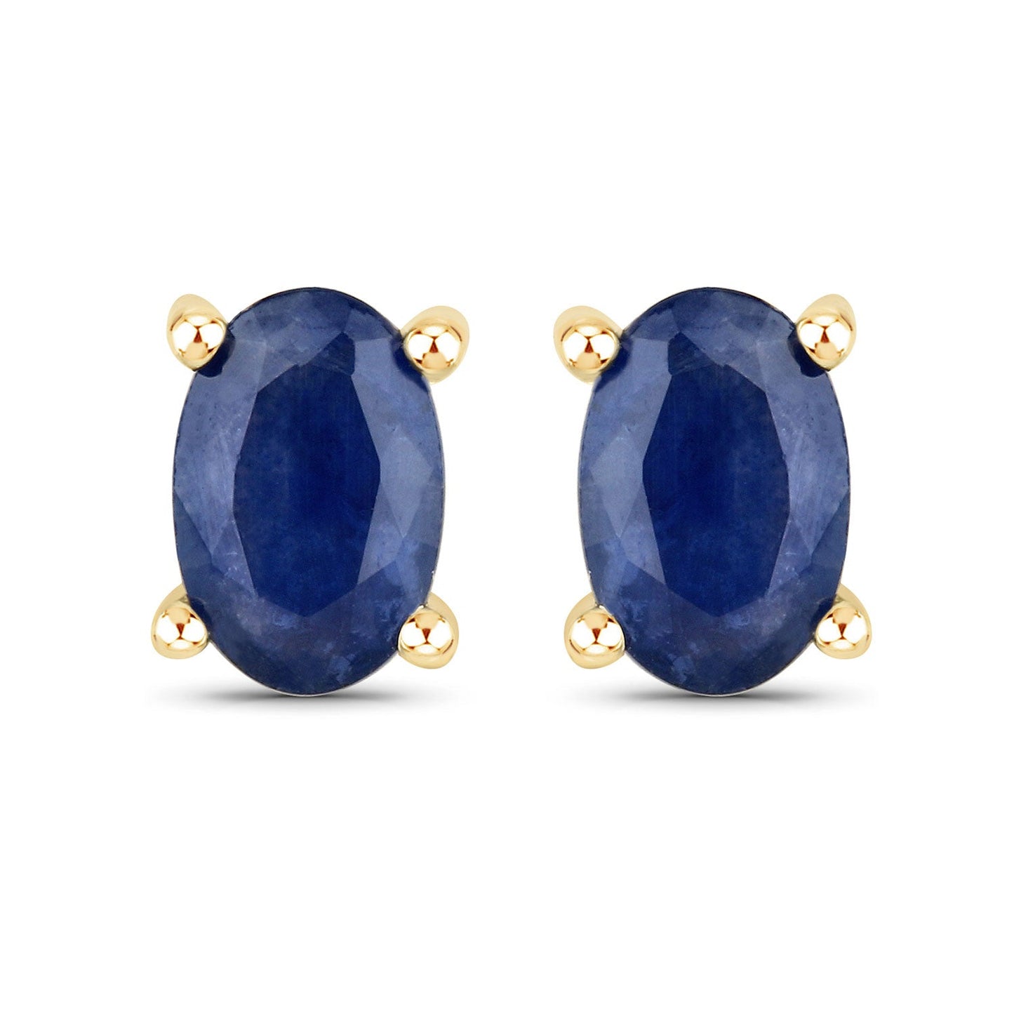 Boucles d'oreilles en or jaune 14 carats saphir bleu véritable de 1,04 carat