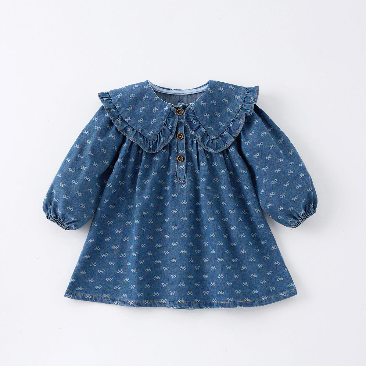 Toddler Denim Romper Triangle-style Crawling Suit Girls One-piece Dress
