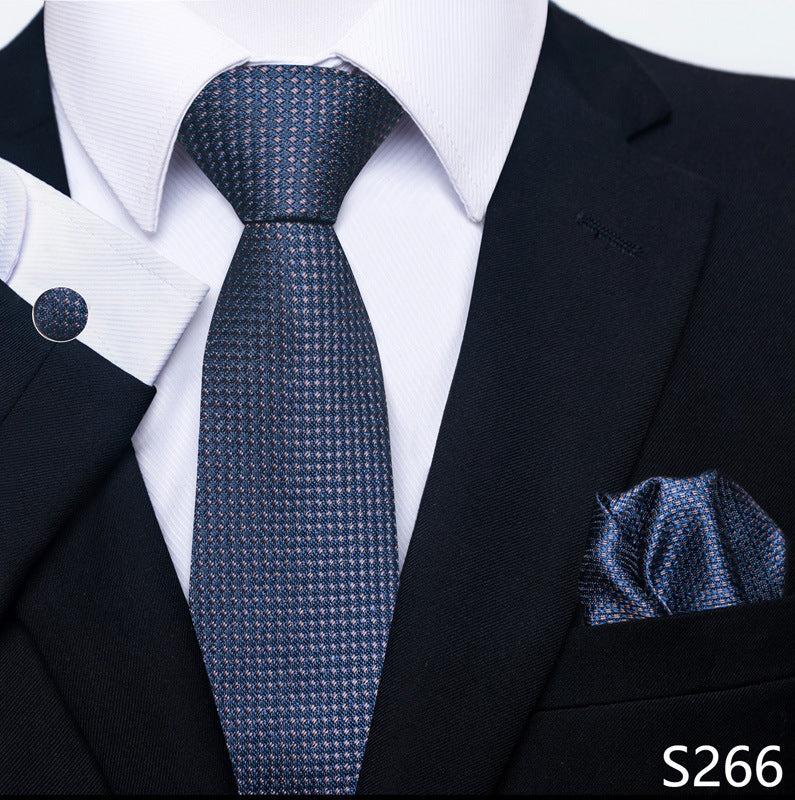 Men's Creative All-match Business Formal Wear Tie Scarf Cuff Buckle Set