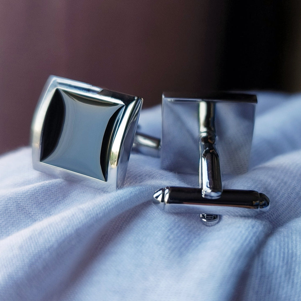 Classic Black Square French Cufflinks Cross-border Epoxy Cufflinks Nail