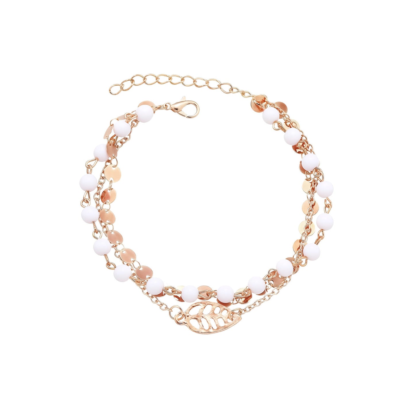 Fashionable Multi-Layer Square Gold Anklet