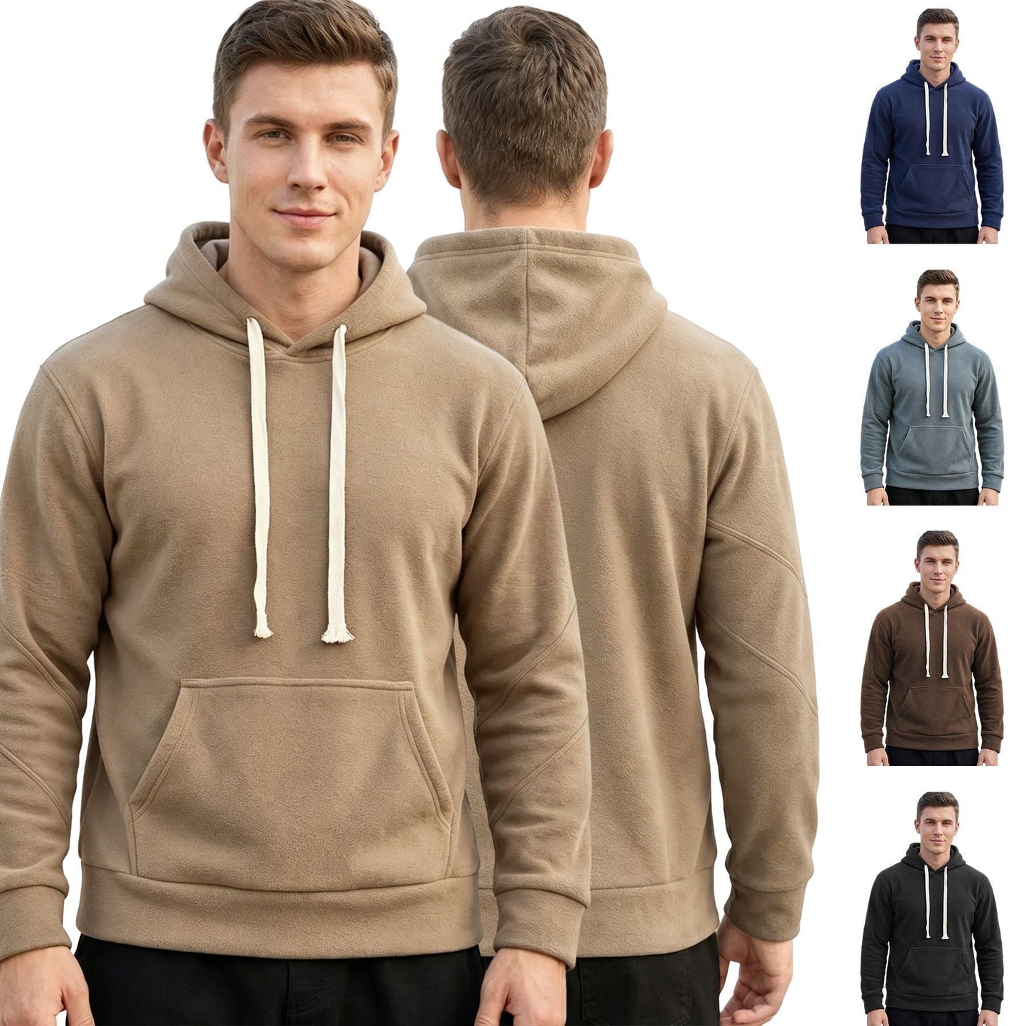 Mens Casual Sporty Loose-fit Hoodie With Pockets