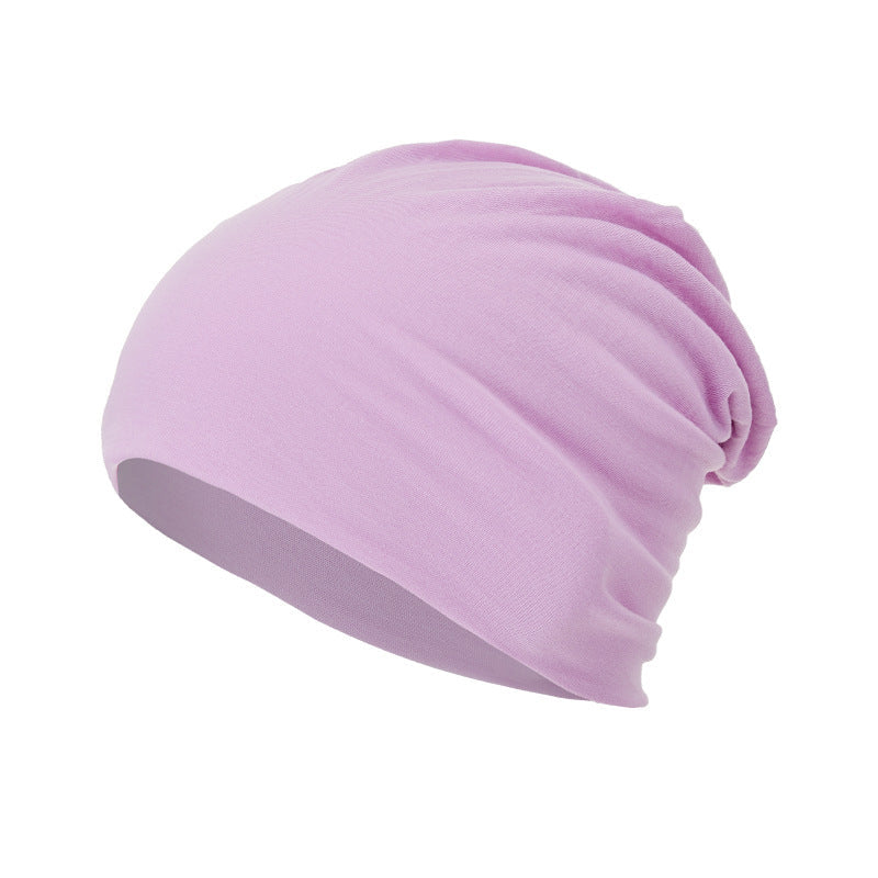 All-season, Versatile Solid-color Slouchy Beanie With A Knitted Wrap-around Design