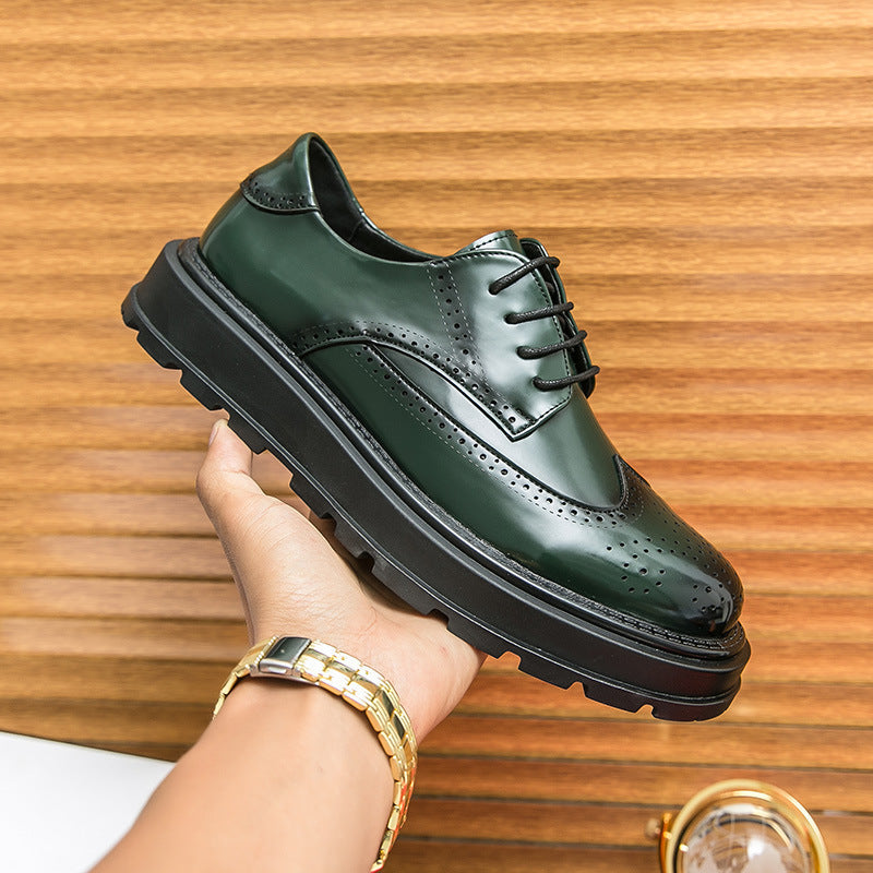 Business Formal Britishstyle Glossy Heightincreasing Leather Shoes