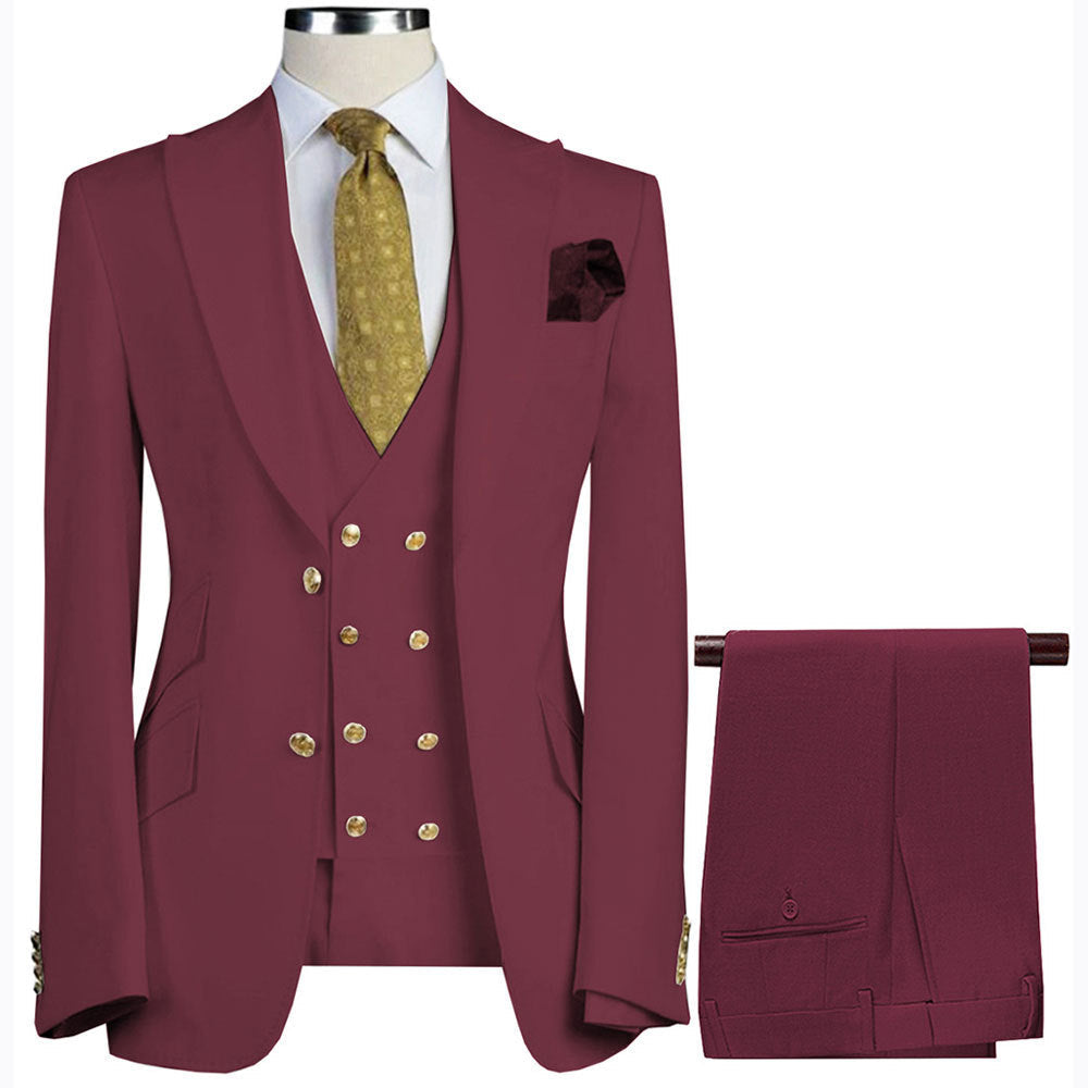 Casual And Versatile Mens Suit Vest Three-Piece Set