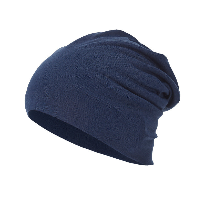 All-season, Versatile Solid-color Slouchy Beanie With A Knitted Wrap-around Design