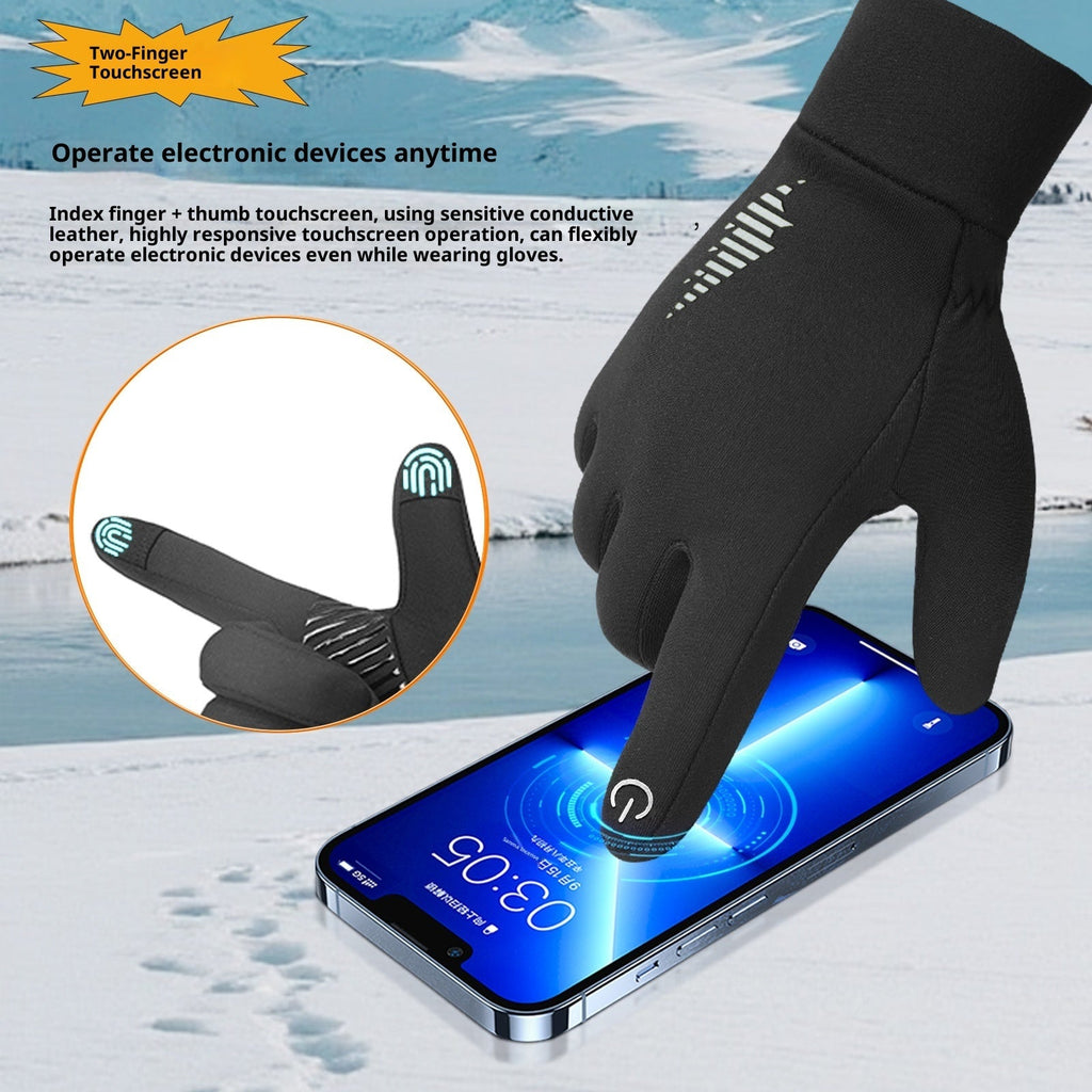 Men's Fleece-lined Anti-slip Thick Warm Riding Gloves