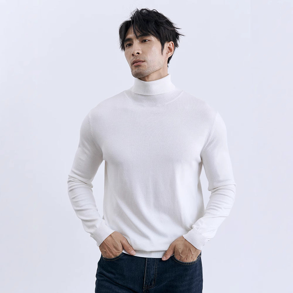 Turn-down Turtleneck Core-spun Knit Sweater For Men Rugged Style