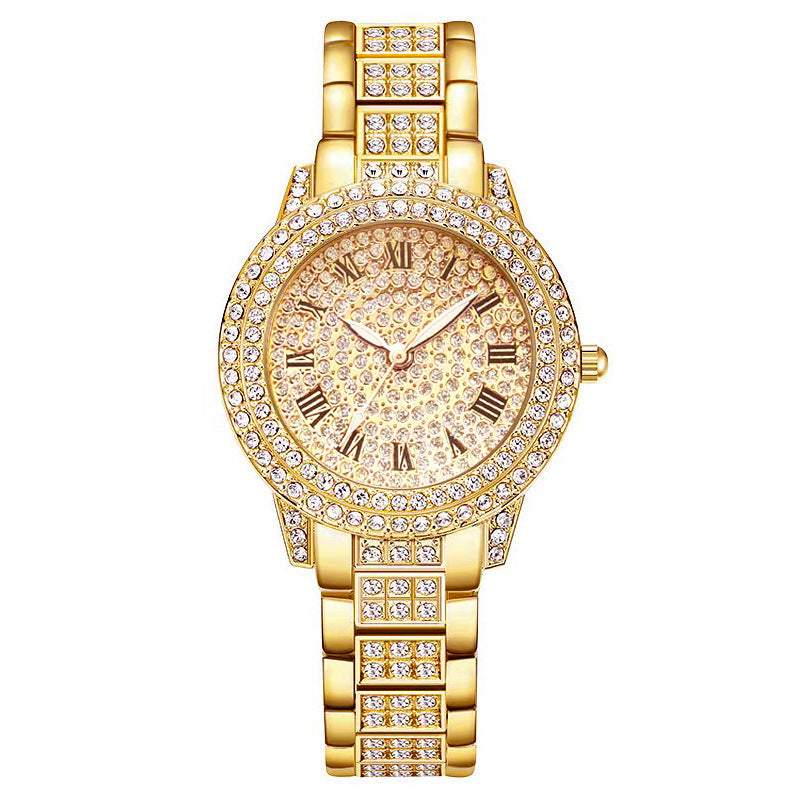 Women's Diamond Roman Quartz Watch Set