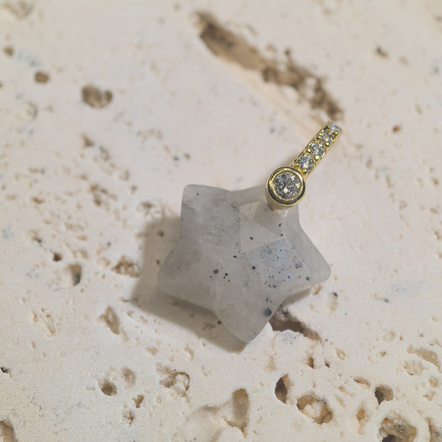 Natural Stone Cut-surface Star Pendant Five-pointed Star Charm