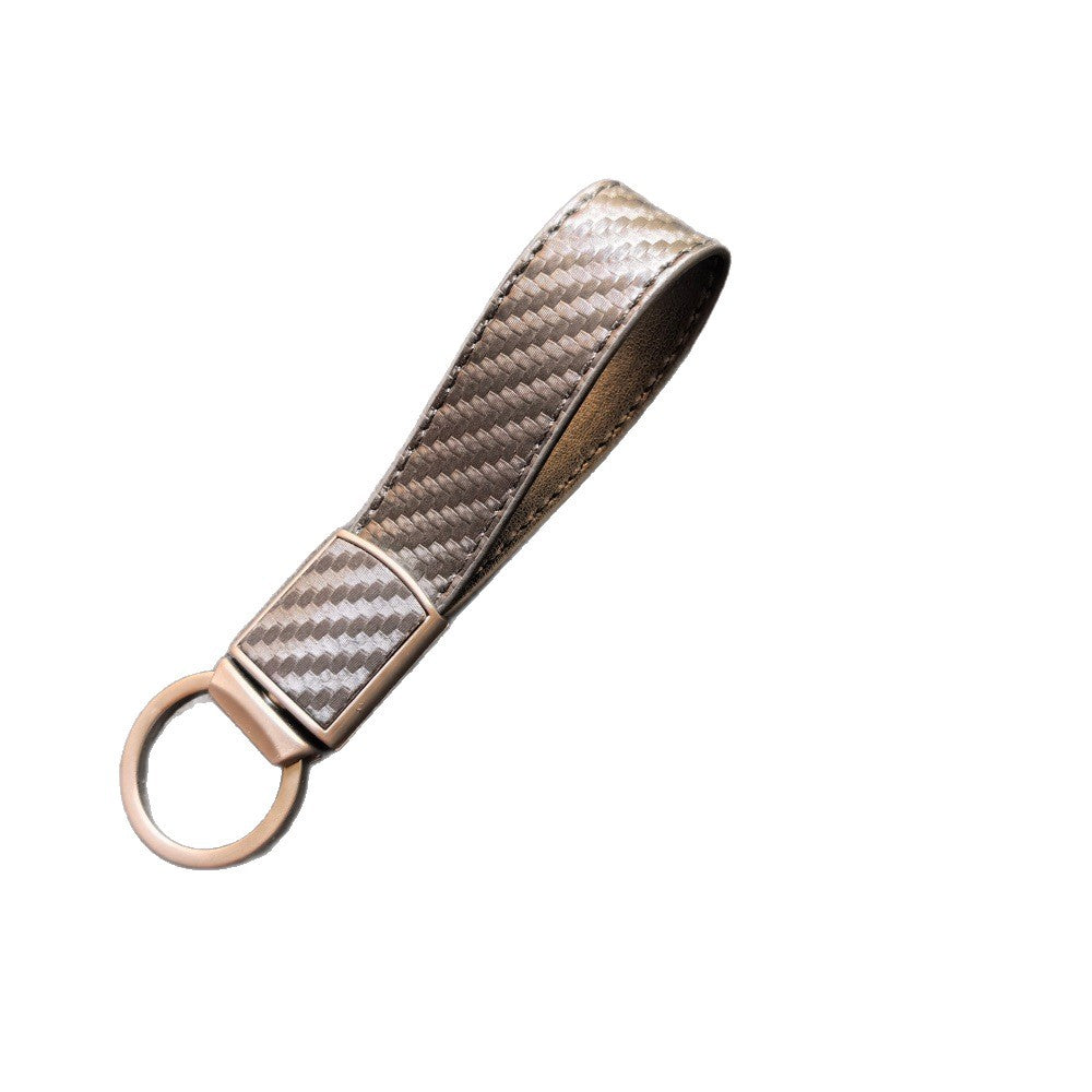 Carbon-fiber-pattern Car Keychain Pendant