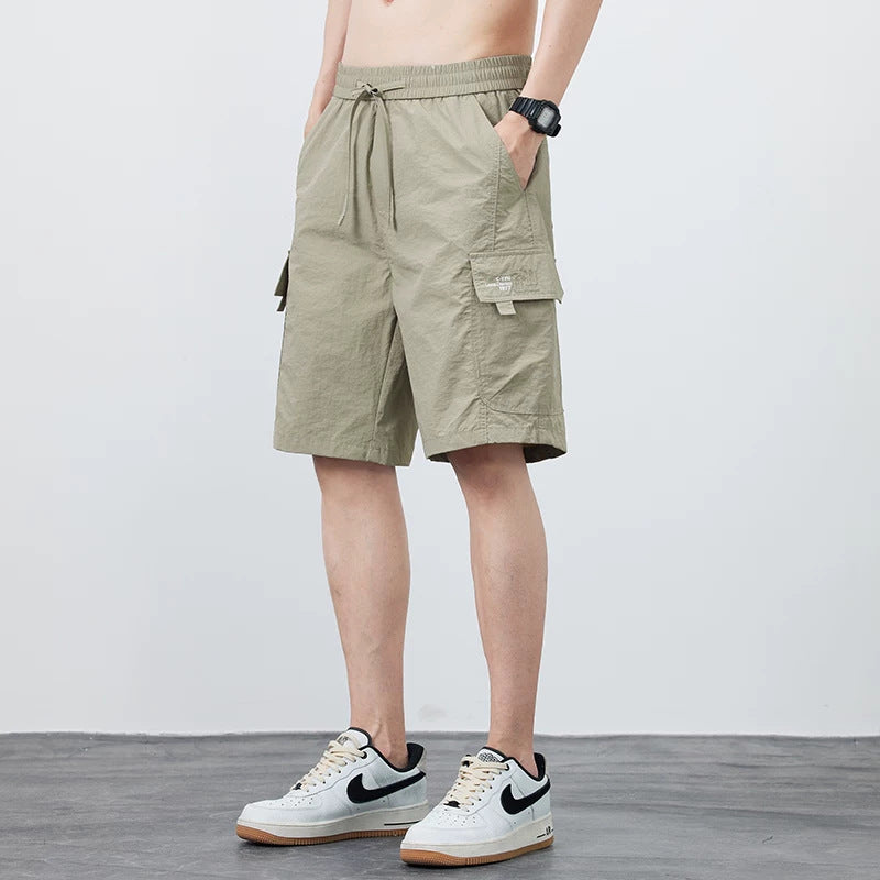 Cropped Pants American-style Streetwear Quick-drying Mid-length Trousers