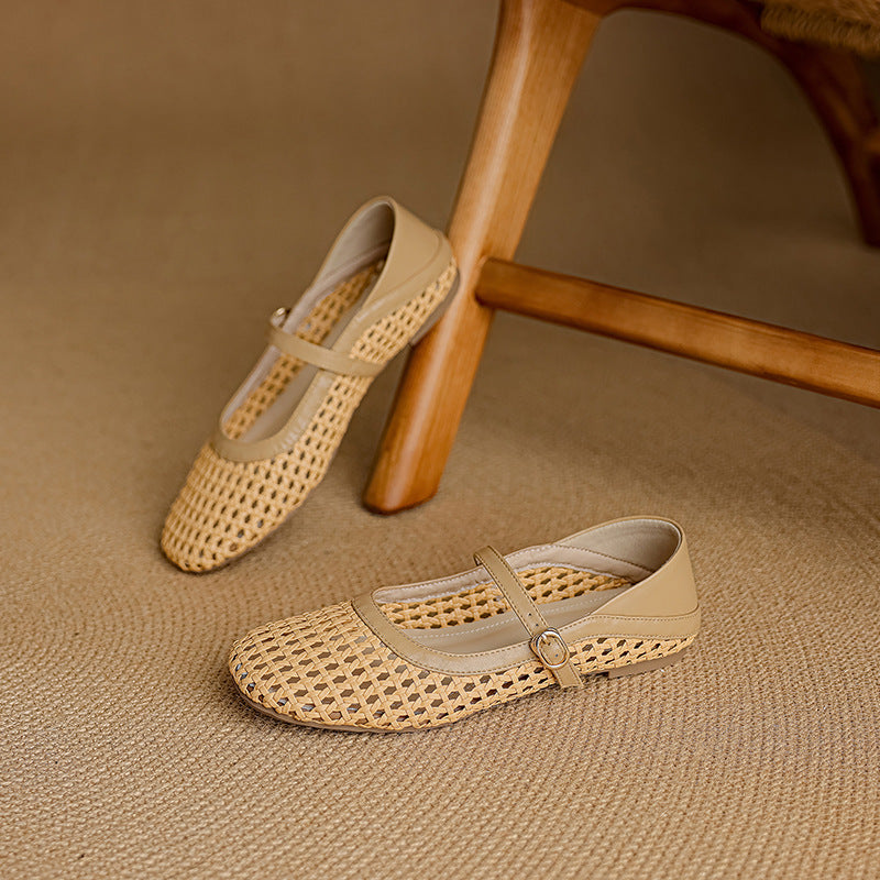 Women's French Minimalist Flat Mary Jane Shoes