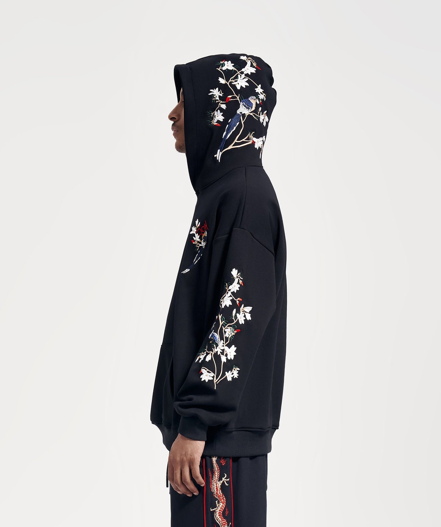 KH9083 Blumen-Stickerei-Hoodie