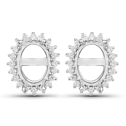 0.26 Karat echte weiße Diamant-Ohrringe aus 14K Weißgold