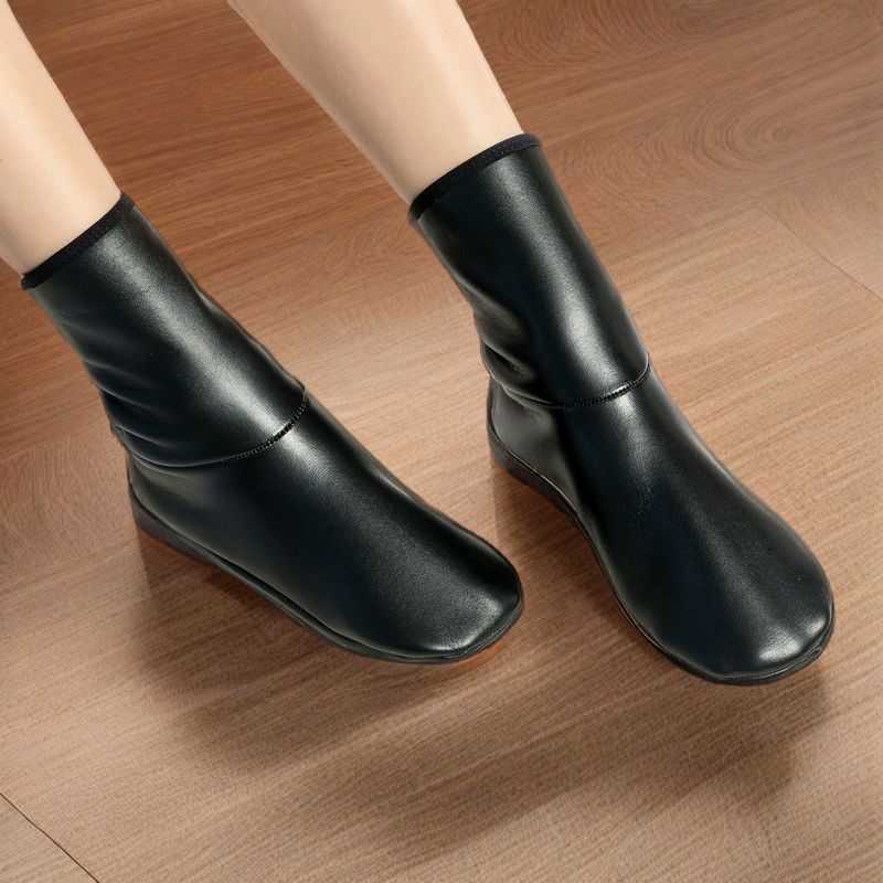 Women's Leather Anti-slip And Velvet High Tube Floor Socks