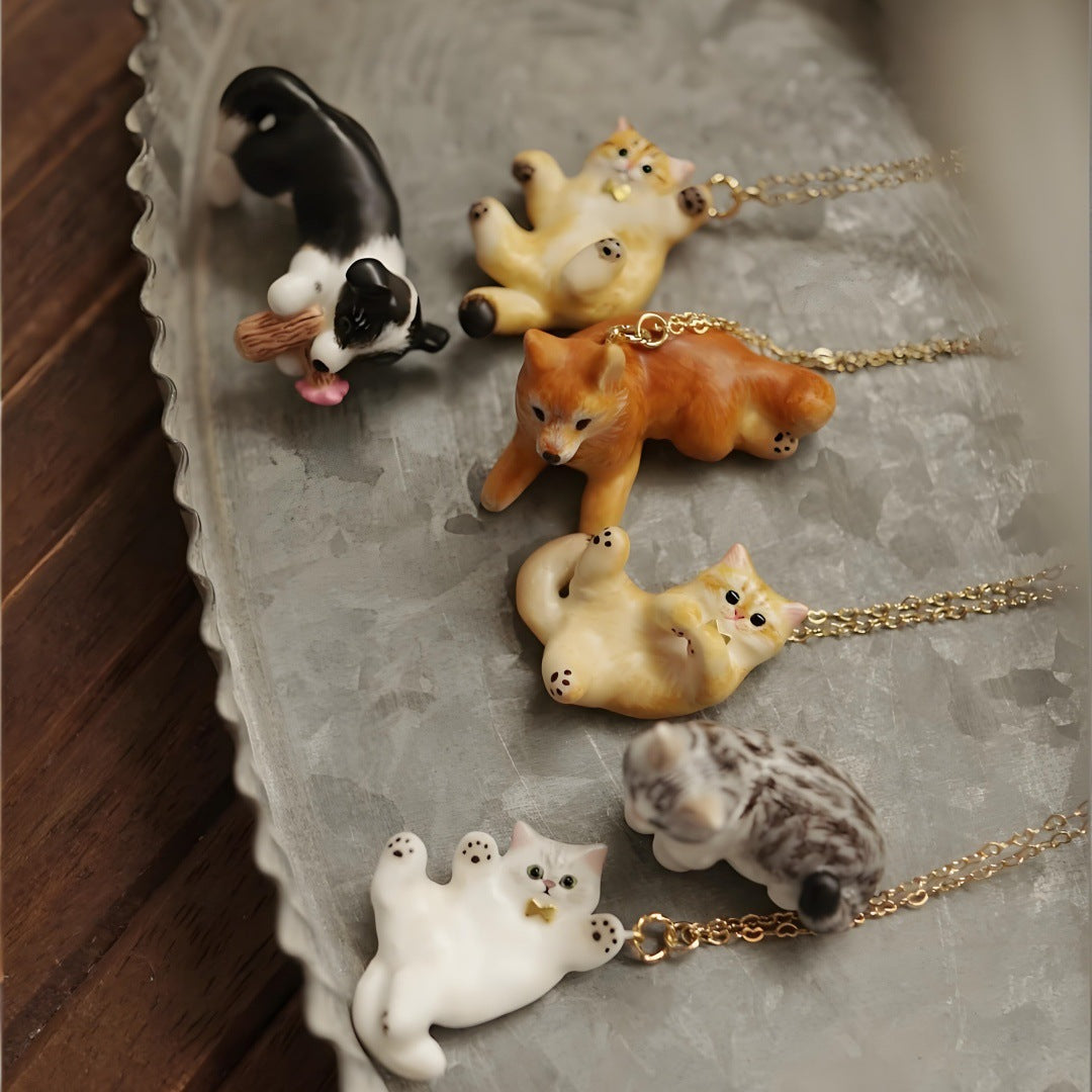 Pet Cat Pendant Necklace Clavicle Chain